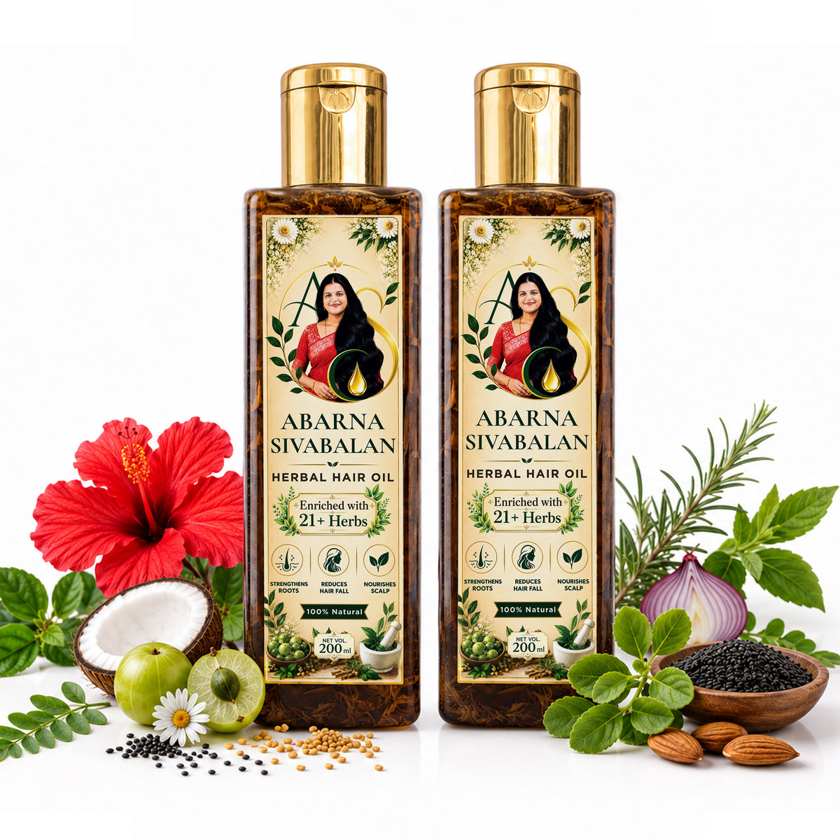 Herbal Hair Oil 2 x 200ml pack (400 ml)